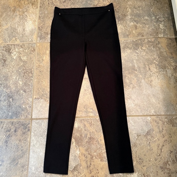 Jones New York Black Relaxed Dress Pants Slimming Stretch Gold Rivets Pull On SM - Picture 12 of 13